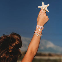 Load image into Gallery viewer, "Shimmer" Coral with Shell Hair Tie Bracelets