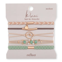 Load image into Gallery viewer, "Reflect" Gold Wave with Beachy Neutrals Hair Tie Bracelets
