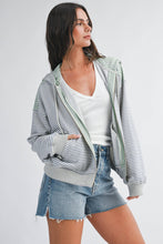 Load image into Gallery viewer, 5189HK Striped Zip Hoodie