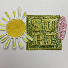 Load image into Gallery viewer, 2" Small Glitter SURF board - Embroidered Hat Patch