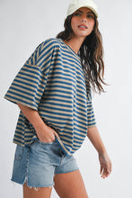 Load image into Gallery viewer, 8649HN Oversized Stripe Boyfriend Tee