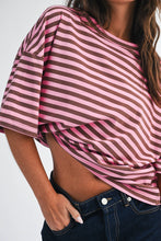 Load image into Gallery viewer, 8649HN Oversized Stripe Boyfriend Tee