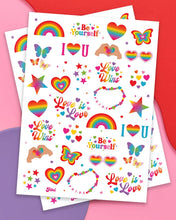 Load image into Gallery viewer, Pride Rainbow Tattoos | LGBTQ, festival, party favors