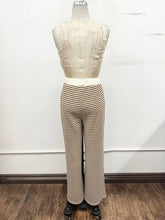 Load image into Gallery viewer, Striped Collared Knit Lounge Pant Set