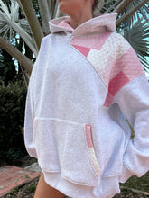 Load image into Gallery viewer, Pearl Grey Margo Quilted Patchwork Hoodie