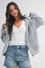 Load image into Gallery viewer, 5189HK Striped Zip Hoodie