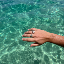 Load image into Gallery viewer, Blue Sea Glass Ring (Handmade)