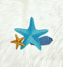 Load image into Gallery viewer, Starfish and Seashell Nautical Coastal Embroidery Iron On Patch