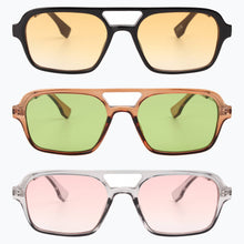 Load image into Gallery viewer, Groove Theory - Vintage Slim Tinted Lens Aviator Sunglasses