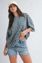 Load image into Gallery viewer, 8649HN Oversized Stripe Boyfriend Tee