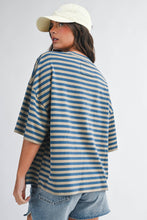 Load image into Gallery viewer, 8649HN Oversized Stripe Boyfriend Tee