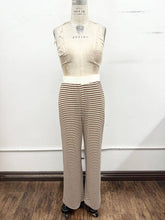 Load image into Gallery viewer, Striped Collared Knit Lounge Pant Set