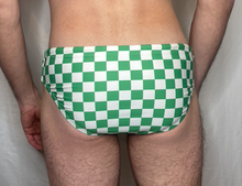 Load image into Gallery viewer, CTS GREEN & WHITE CHECKER SWIM BRIEF