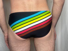 Load image into Gallery viewer, CTS BLACK RETRO STRIPE SWIM BRIEF