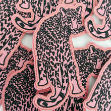 Load image into Gallery viewer, 3" Mauve Leopard  -  Embroidered Hat Patch (3"H x 1.75"W)
