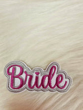 Load image into Gallery viewer, 'Bride' Pink Embroidery Iron On Patch
