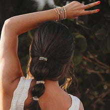Load image into Gallery viewer, "Reflect" Gold Wave with Beachy Neutrals Hair Tie Bracelets
