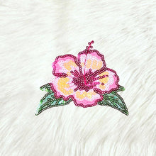 Load image into Gallery viewer, Hibiscus Flower Tropical Sequin Small Iron-on Patch
