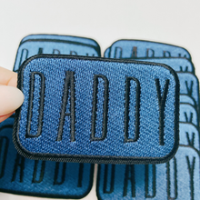 Load image into Gallery viewer, 3" DADDY in Blue &amp; BLACK-  Embroidered Hat Patch (NEW)
