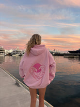 Load image into Gallery viewer, Bubblegum Pink Ocean Heart Stitched Hoodie
