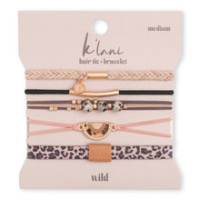 Load image into Gallery viewer, "Wild" Animal Print with Pink Accent Hair Tie Bracelets
