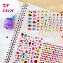 Load image into Gallery viewer, Wrapables 1154pcs Acrylic Self Adhesive Crystal Rhinestone Gem Stickers, DIY, Arts &amp; Crafts Supplies (9 sheets), Assorted
