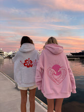 Load image into Gallery viewer, Bubblegum Pink Ocean Heart Stitched Hoodie

