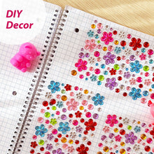 Load image into Gallery viewer, Wrapables 327pcs Acrylic Self Adhesive Crystal Rhinestone Gem Stickers, DIY, Arts &amp; Crafts Supplies (3 sheets), Flowers
