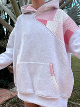 Load image into Gallery viewer, Pearl Grey Margo Quilted Patchwork Hoodie
