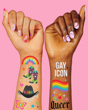 Load image into Gallery viewer, Pride Temporary Tattoos | rainbow, lgbtq, bachelorette
