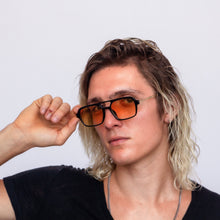 Load image into Gallery viewer, Groove Theory - Vintage Slim Tinted Lens Aviator Sunglasses
