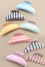 Load image into Gallery viewer, JUMBO STRIPE PLAID OVAL HAIR CLAW CLIPS | 40H1069
