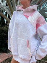 Load image into Gallery viewer, Pearl Grey Margo Quilted Patchwork Hoodie
