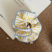 Load image into Gallery viewer, Yellow Stripe Oversized Scrunchie Hair Tie_CWAHA5505

