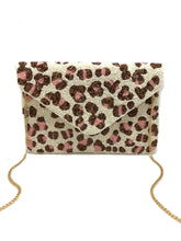 Load image into Gallery viewer, Pink Leopard Beaded Clutch
