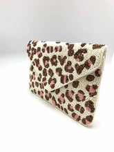 Load image into Gallery viewer, Pink Leopard Beaded Clutch
