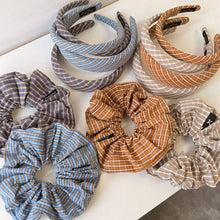 Load image into Gallery viewer, Plaid Scrunchie Hair Tie College Style Accessory_CWAHA07763
