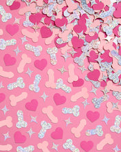 Load image into Gallery viewer, Penis Confetti - 200 pc pink + holographic confetti, Bachelorette Party
