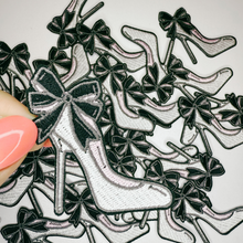 Load image into Gallery viewer, 2" High Heel w Bow   -  Embroidered Hat Patch

