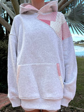 Load image into Gallery viewer, Pearl Grey Margo Quilted Patchwork Hoodie
