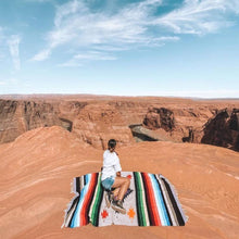 Load image into Gallery viewer, Aztec Mexican Diamond Blanket | Beige Tan Khaki Throw
