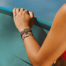 Load image into Gallery viewer, "Roxy Coastal Drift" Black and Neutral Beachy Vibe Hair Tie Bracelets
