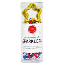 Load image into Gallery viewer, Mini 4" Gold Star Sparkler Wands - 4th of July - Tube of 4
