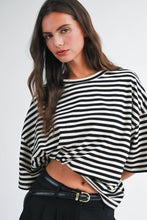 Load image into Gallery viewer, 8649HN Oversized Stripe Boyfriend Tee
