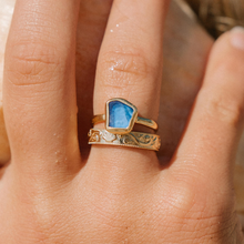 Load image into Gallery viewer, Blue Sea Glass Ring (Handmade)
