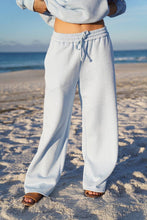 Load image into Gallery viewer, Baby Blue Polka Dot Flare Sweatpants
