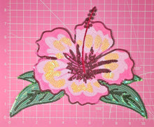 Load image into Gallery viewer, Hibiscus Flower Tropical Sequin Large Iron On Patch
