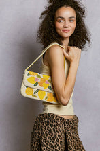 Load image into Gallery viewer, Beaded Lemon Pattern Flap Shoulder Bag
