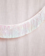 Load image into Gallery viewer, White Iridescent Fringe Banner | 5 ft, Party Decor
