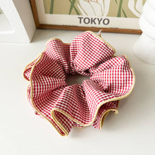 Load image into Gallery viewer, NICHE RETRO PLAID RUFFLED HAIR RING HAIR ROPE_CWAHA1352
